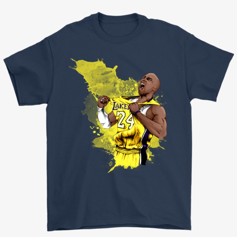 Gildan Mens T-shirt / Navy / S Kobe Watercolor Shirt - My Patronus Is Pokemon, transparent png download