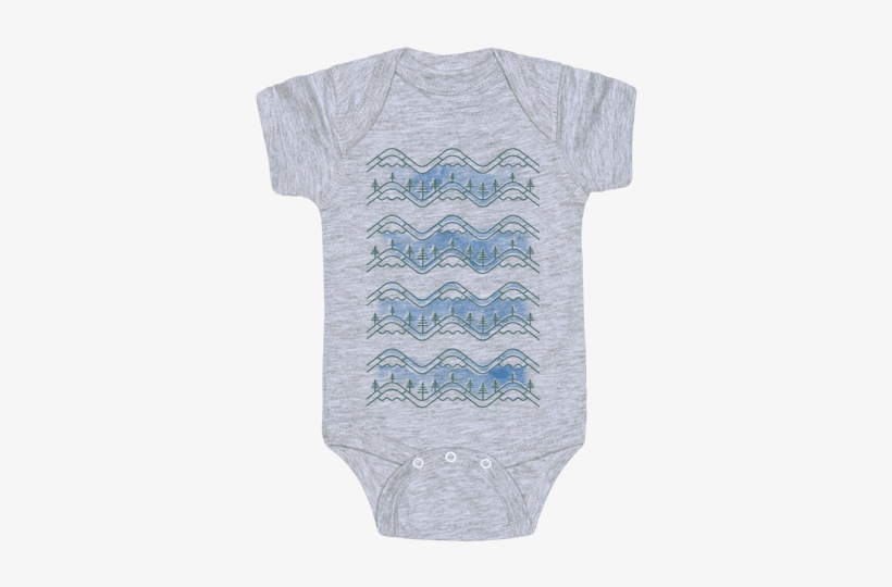 Watercolor Mountains Baby Onesy - Clever Girl Onesie, transparent png download