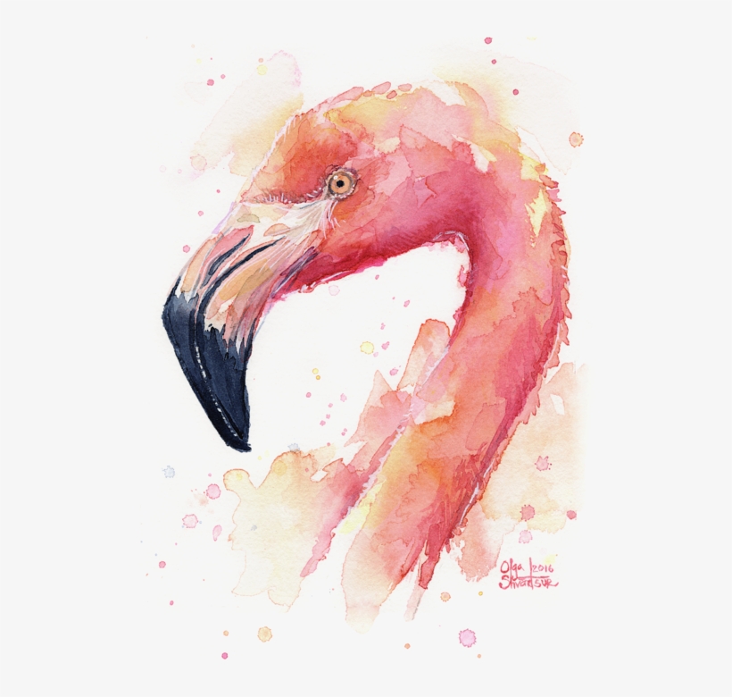 Click And Drag To Re-position The Image, If Desired - Flamingo Watercolor Painting, transparent png download