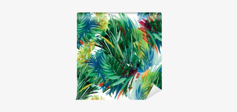 Watercolor Seamless Pattern With Grass - Watercolor Painting, transparent png download