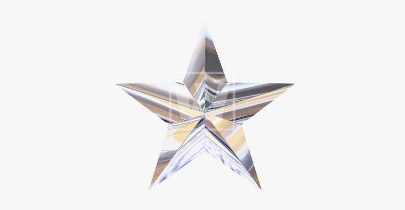 Silver Chrome Star - Christmas Silver Star Png, transparent png download