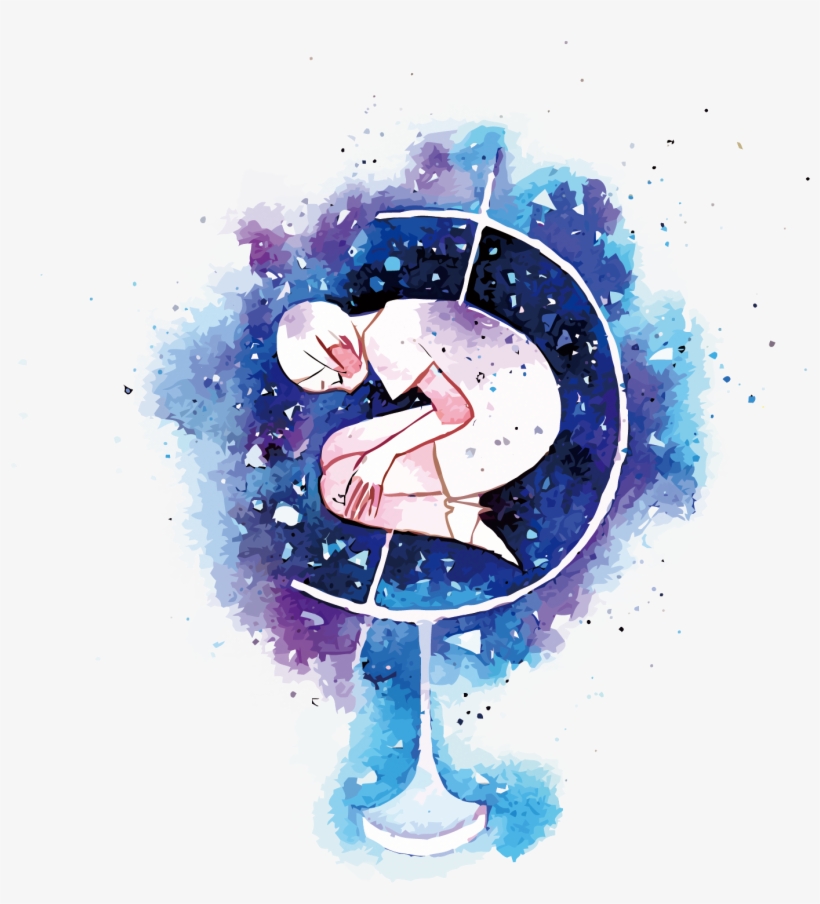 Deviantart Watercolor Painting Planet Drawing - 星空 动漫 女 头像, transparent png download