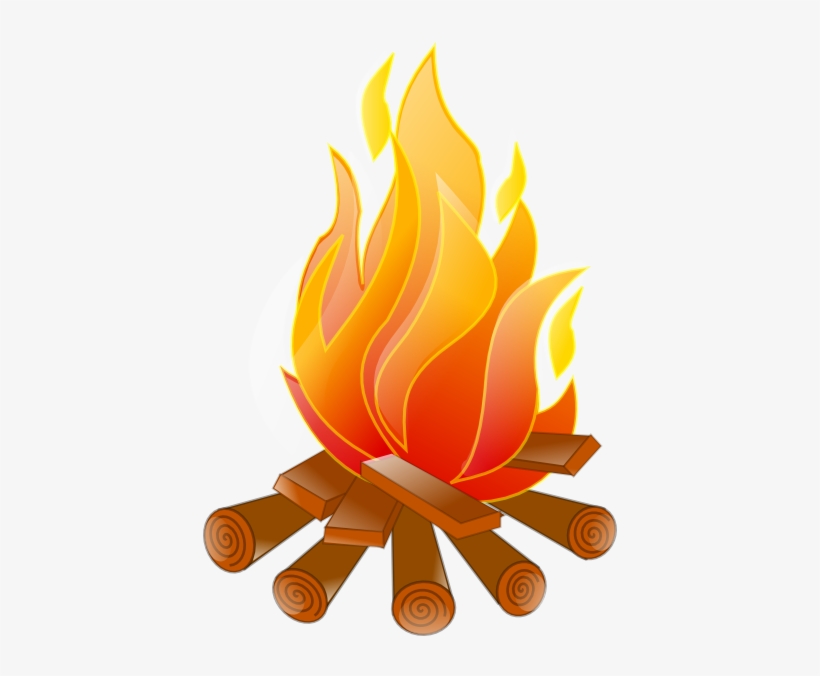 Campfire Clip Art No Shadow Vector Online - Clipart Of Fire, transparent png download