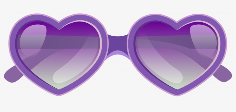 Purple Heart Sunglasses Png Clipart Image - Beach Sunglasses Clipart, transparent png download