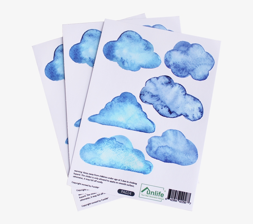 Lightbox Moreview - Cheap Wall Stickers Cartoon Lovely Blue Clouds Pattern, transparent png download