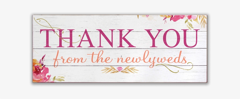Personalized Floral Wedding Thank You Sign - Greeting Card, transparent png download