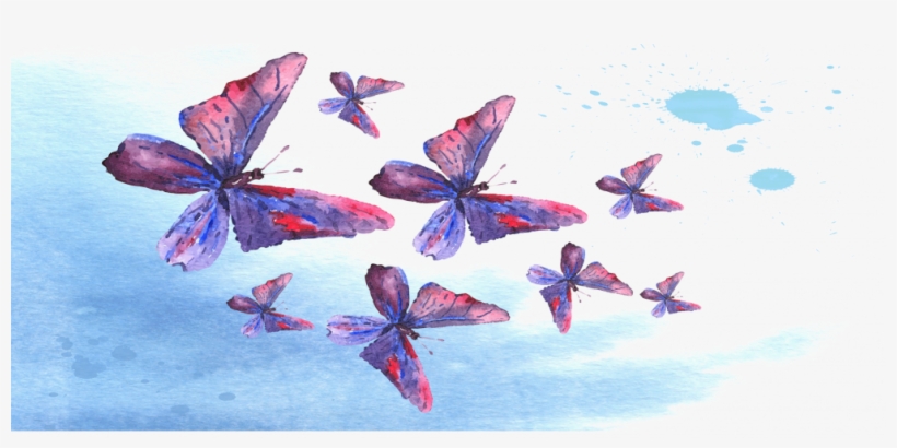 This Simple Recipe And Easy To Make Feeder Makes This - Gallery Direct Abstract Watercolor Butterflies Print, transparent png download