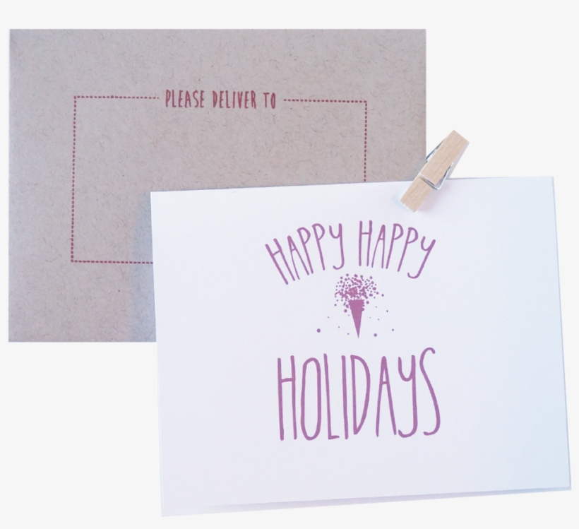 Happy Holidays Red Confetti Christmas Card - Envelope, transparent png download