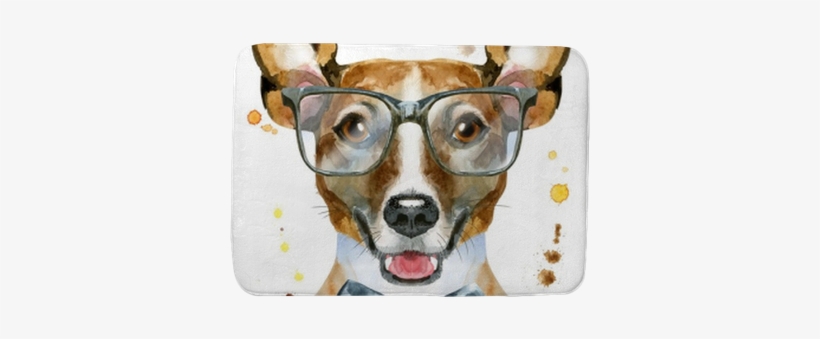 Watercolor Portrait Of Jack Russell Terrier With Bow-tie - Jack Russell Terrier, transparent png download