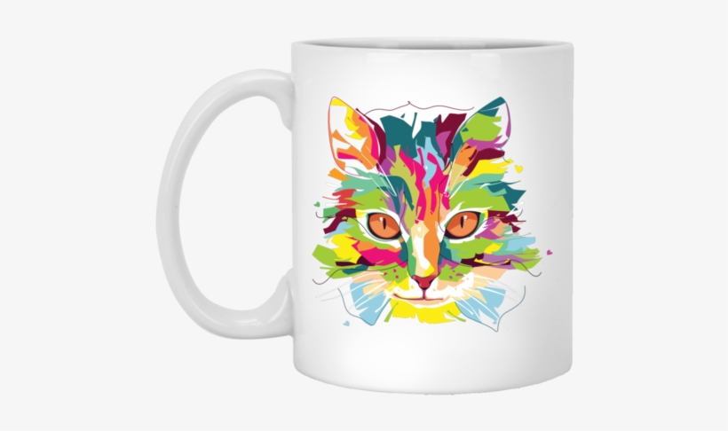 Special Cat Design Watercolor 11 Oz - Odd Side Cat In The Wall, transparent png download