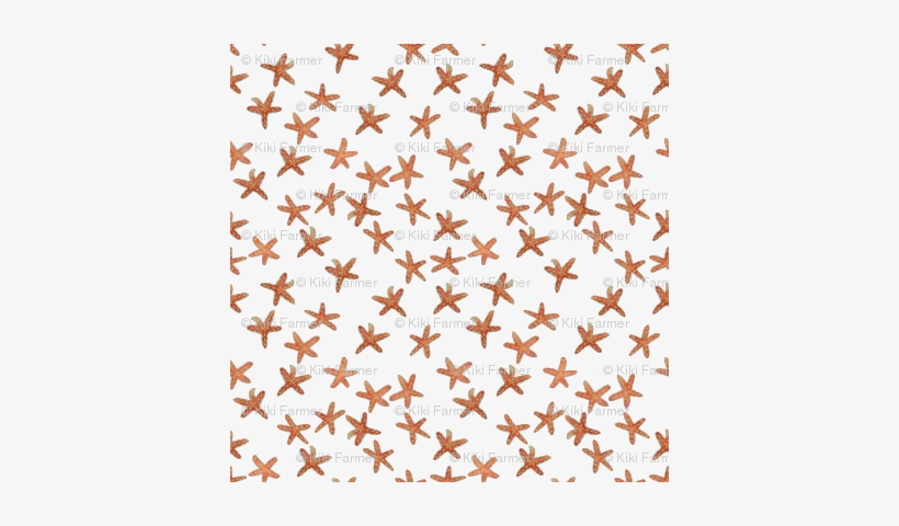 Aqua, Coral And Gold Starfish Hand-painted Watercolor - Maple Leaf, transparent png download