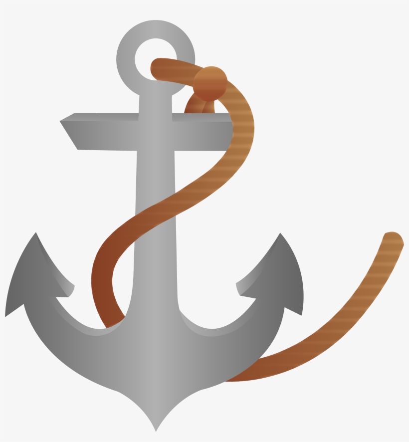 Ship Anchor With Rope - Ship Anchor Clipart, transparent png download