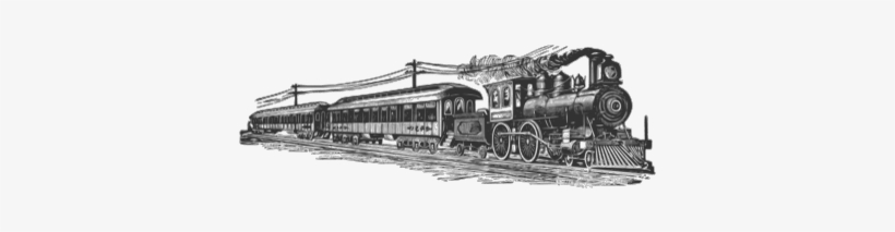 Far West Train Clipart - Black And White Clipart Train Steam Engine, transparent png download