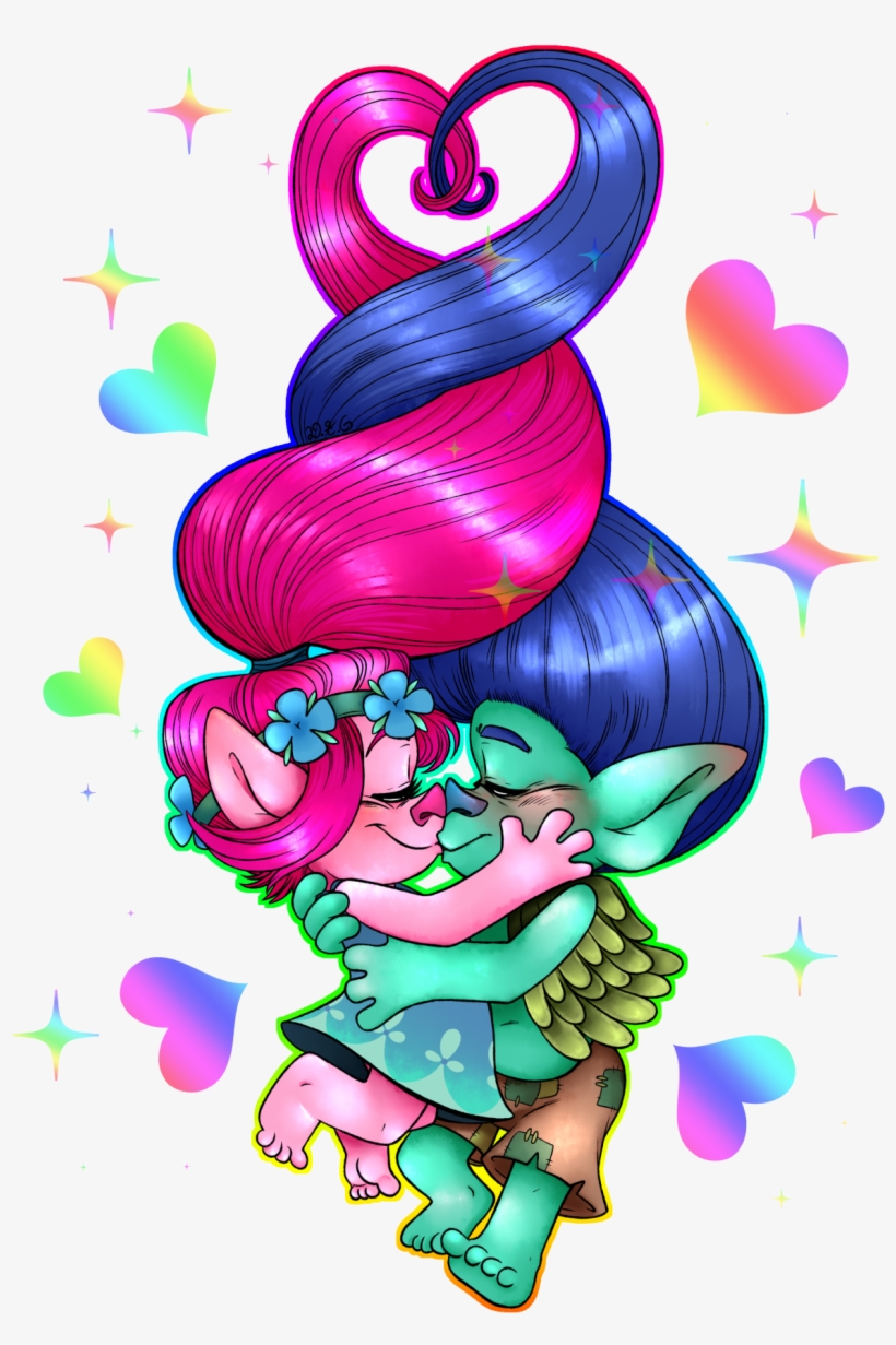 Poppy X Branch By Dragonfoxgirl - Trolls Poppy And Branch, transparent png download