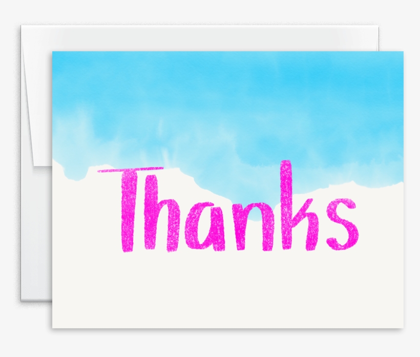 Hand Lettered Watercolor Thank You Card - Skyline, transparent png download
