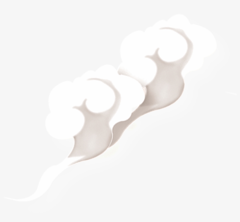 Hand Painted Auspicious Cloud White Png Hd Free Download - Illustration, transparent png download