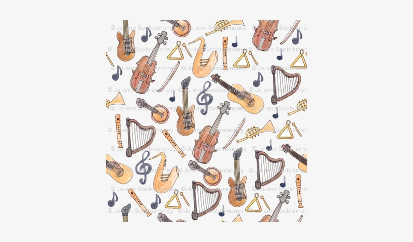 Musical Instruments In Watercolor - Watercolor Painting, transparent png download