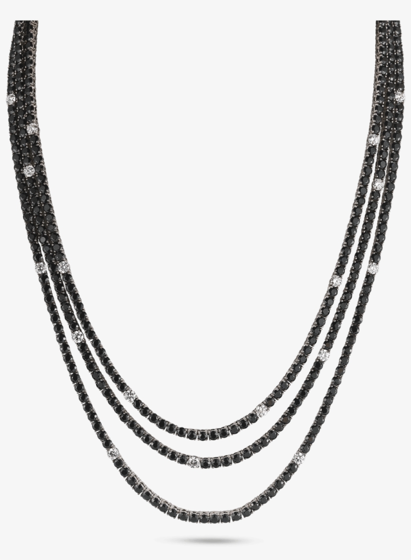 Roberto Coin Fantasia 18k White Gold Necklace With - Black & White Jewellery P Ng, transparent png download