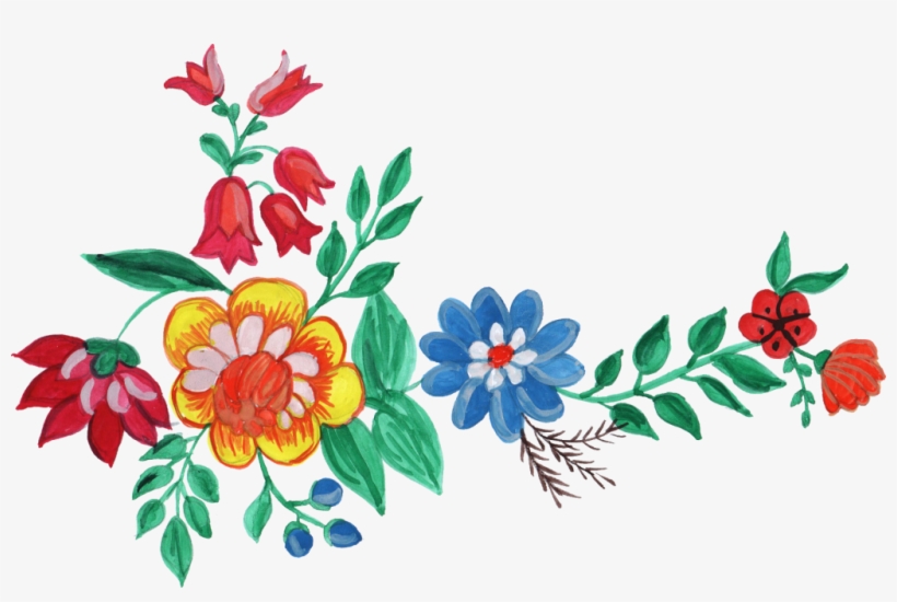 Clip Black And White Download Watercolor Flower Corner - Flower In Png Format, transparent png download
