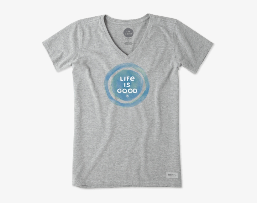 Women's Watercolor New Coin Crusher Vee - Life Is Good, transparent png download