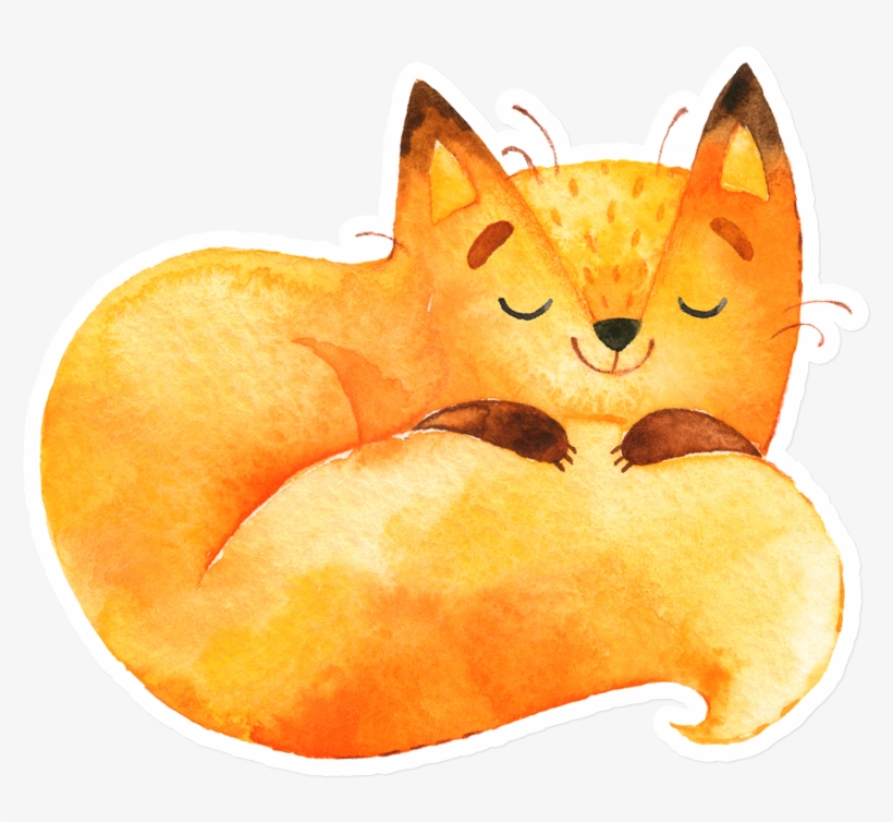 Sticker That Kick Ass Watercolor Fox - Watercolor Painting, transparent png download