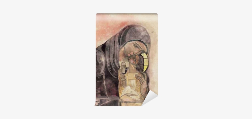 Virgin Mary And Child Jesus - Illustratore Bambini Acquerello, transparent png download