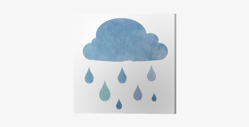 Cloud With Rain Drops - Watercolor Painting, transparent png download