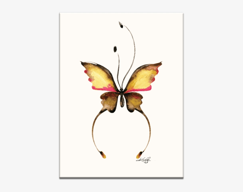 148kms Watercolor Butterfly 14 600×600 - August Grove 'butterfly 14' Watercolor Painting Print, transparent png download