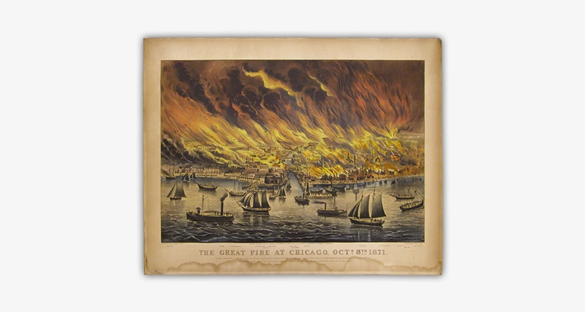 Chicago Fire - Icanvas The Great Fire Of Chicago, 1871 Art By Currier, transparent png download