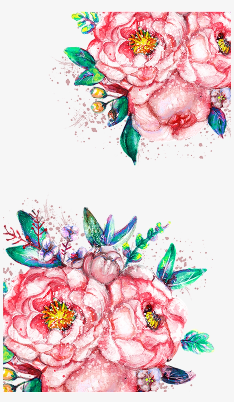 Red Watercolor Flower - Red Water Color Flower Transparent, transparent png download