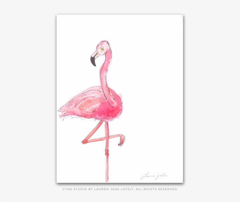Flamingo No - Six - Watercolor Painting, transparent png download