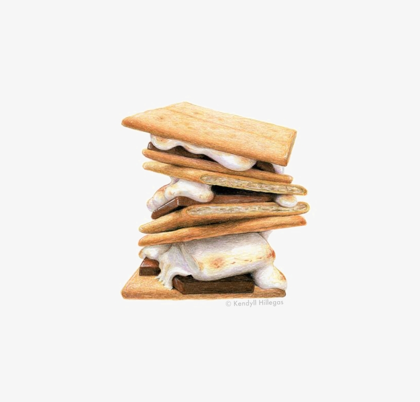 Biscuit Drawing Breakfast Sandwich - Painting Watercolor Cookies, transparent png download