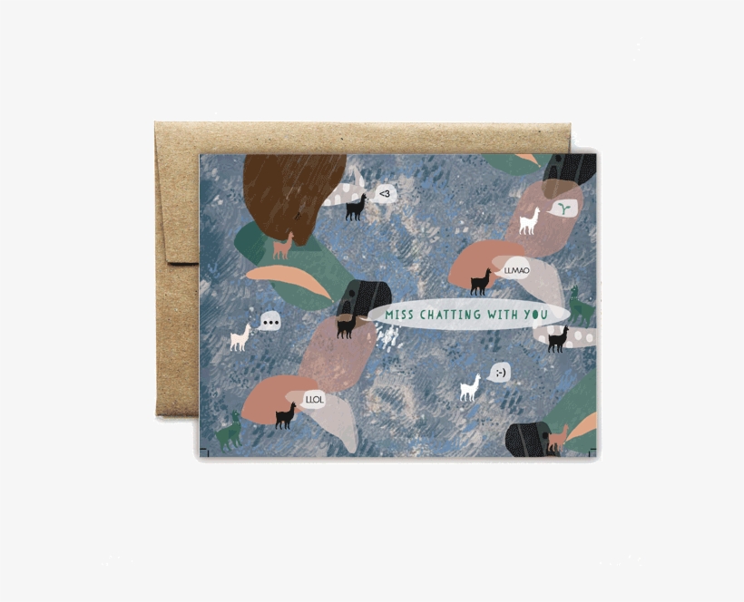 Abstract Llamas Chat Card - Painting, transparent png download