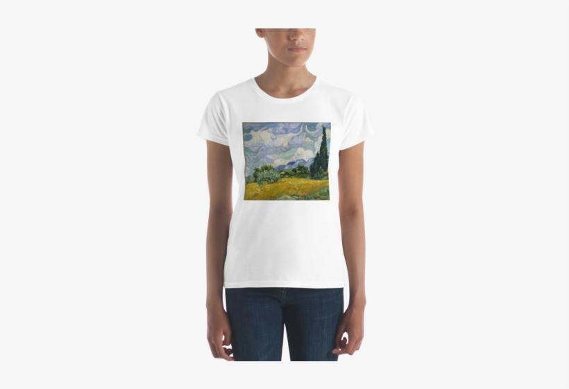Wheat Field With Cypresses Cotton Art Tee For - Wheatfield With Cypresses, C.1889, transparent png download