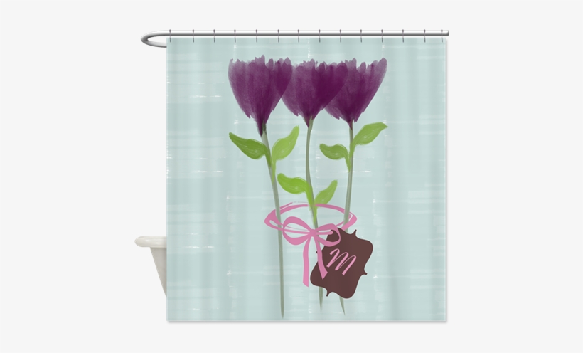 Custom Watercolor Violet Flowers Pastels Shower Curtain, - Watercolor Peony Gardener Journal, transparent png download