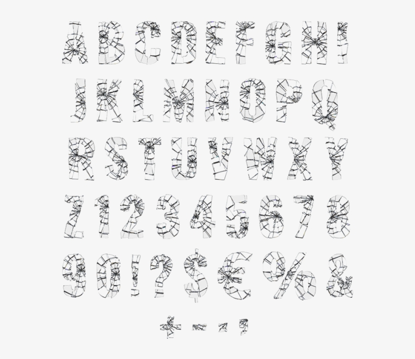 Shattered Glass Typeface - Shattered Glass Letters, transparent png download