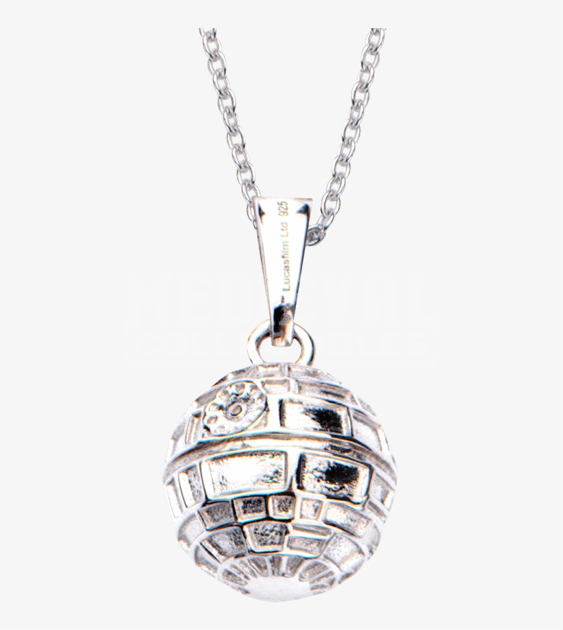 Womens Sterling Silver 3d Death Star Necklace - Star Wars Death Star Necklace - 925 One Size / Silver, transparent png download