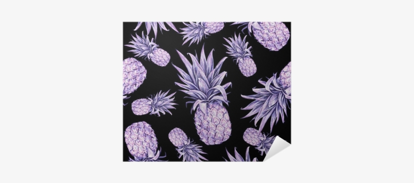 Pineapples On A Black Background - Summer Pineapple Print Outdoor Throw Pillow By Onebellacasa,, transparent png download