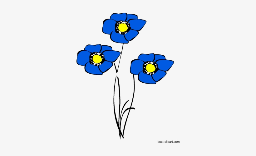 Blue Flowers, Free Spring Png Clip Art - Spring, transparent png download