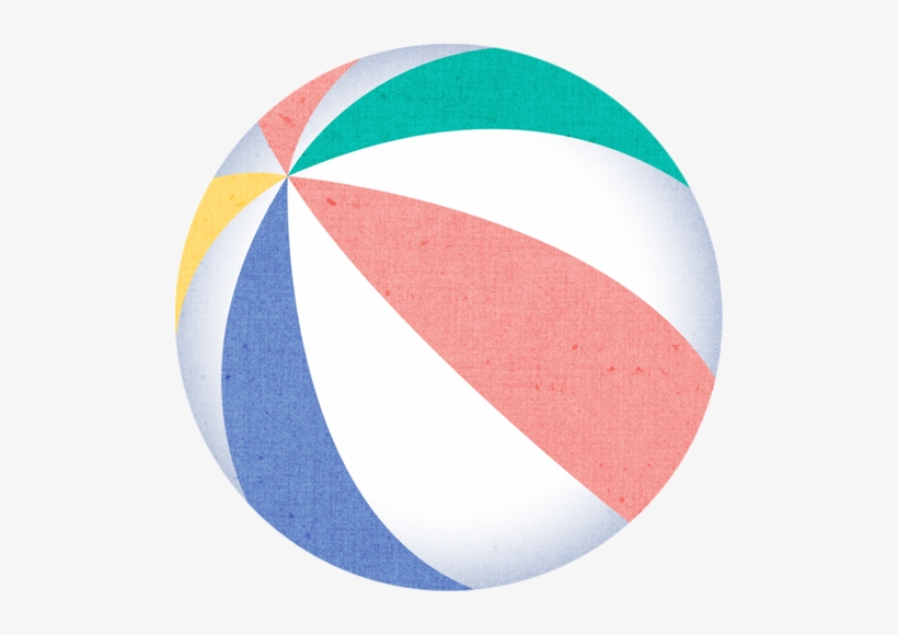 Beach Umbrella With Chair And Ball Png Clip Art - Beach Ball, transparent png download