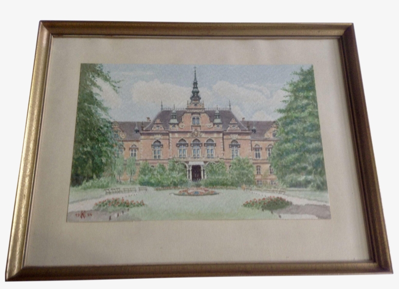 1959 Kk Architectural Watercolor Painting Of A European - Picture Frame, transparent png download