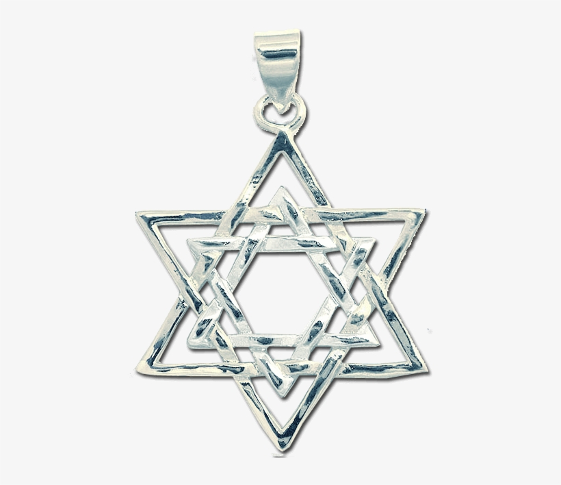Dounble Star Of David Pendant In White Gold Filled - Gold-filled Jewelry, transparent png download
