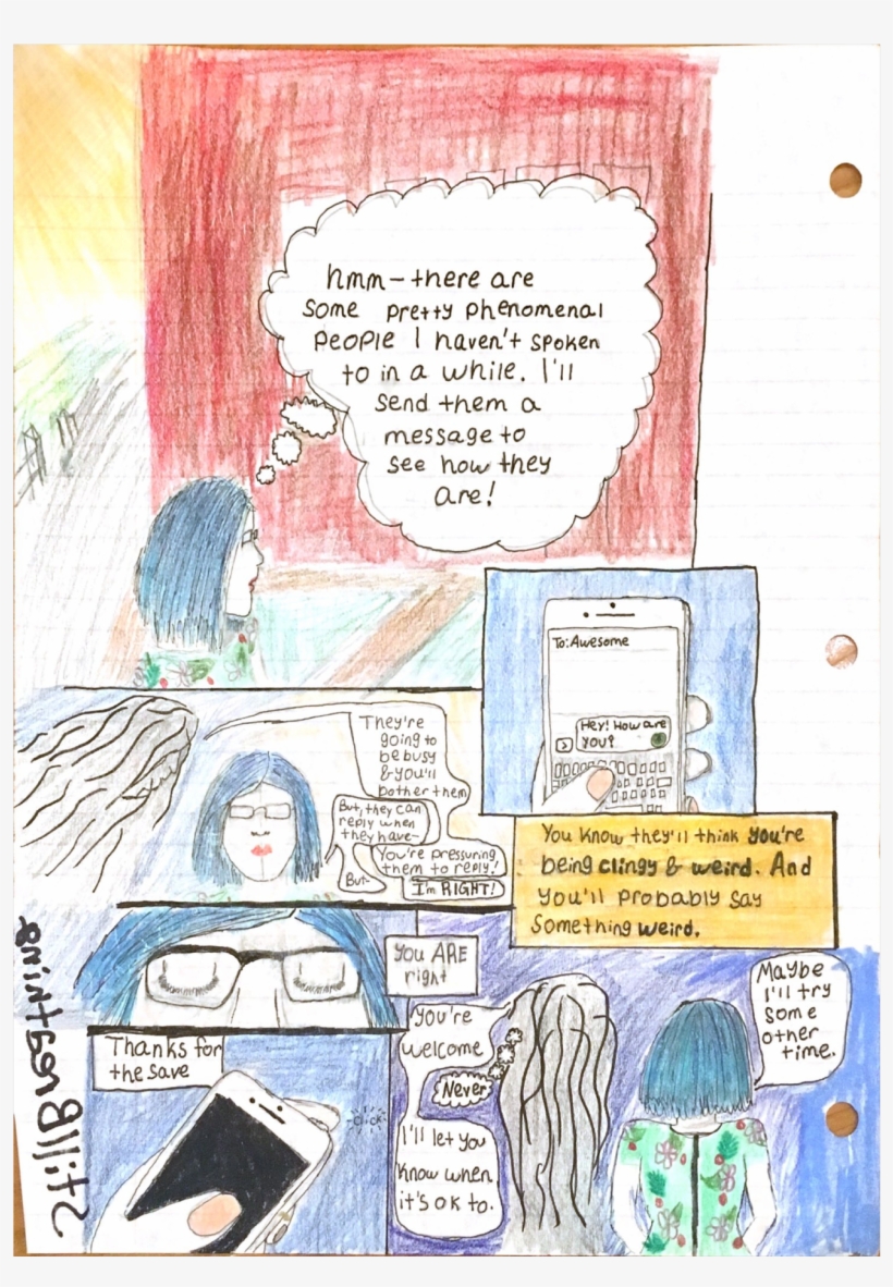 Hand Drawn Comic About Living With Anxiety - Comics, transparent png download