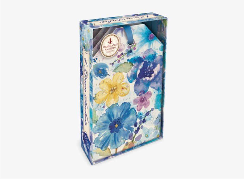 Blue Watercolor Floral Boxed Scented Sachets - Punch Studio Blue Watercolor Floral Boxed Sachets, transparent png download