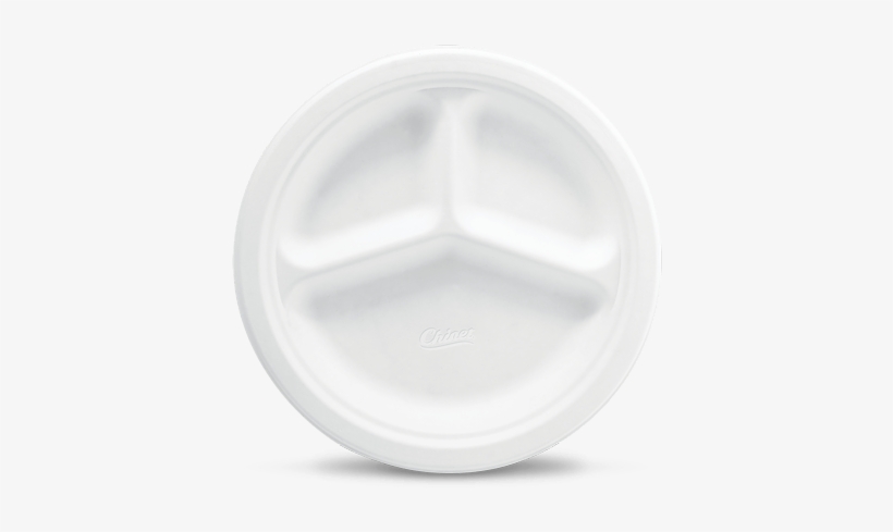 Chinet® Classic White™ Compartment Plate 10 3/8" - Тарелка Мелкая, transparent png download