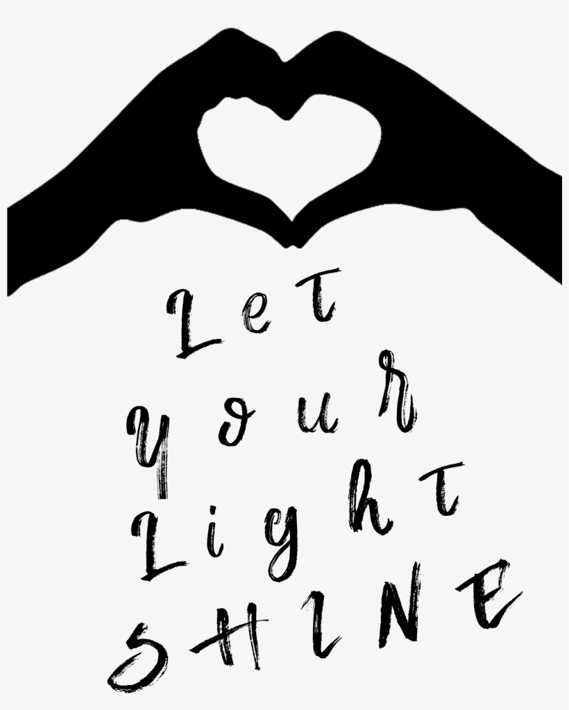 Download 8×10 Let Your Light Shine Printable - Heart Hands Silhouette, transparent png download