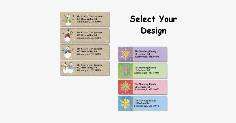 Snowflake Or Snowman Sheets Of Address Labels - Kojote, transparent png download