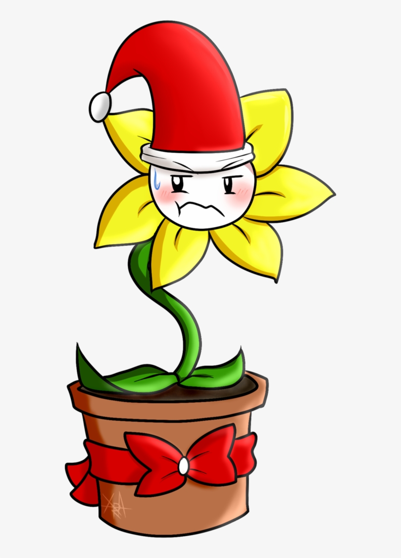 Clip Transparent Library Drawing Christmas Undertale - Undertale Christmas Flowey, transparent png download