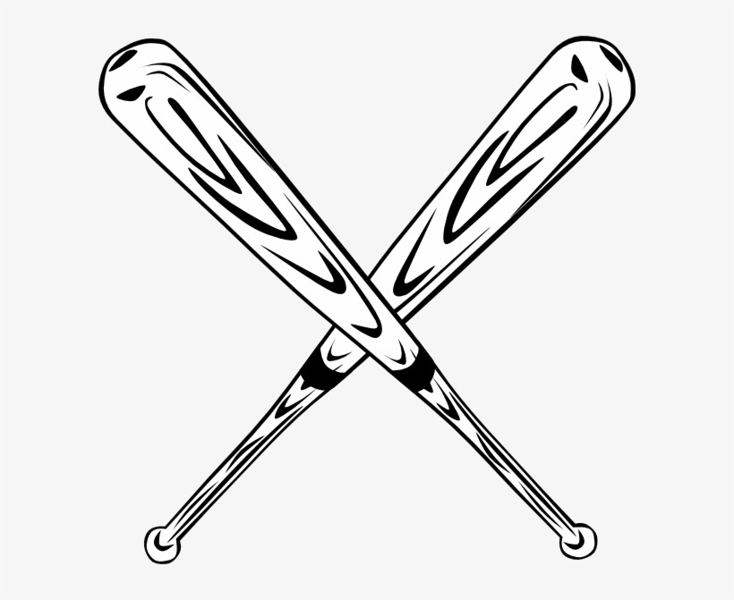 Crossed Baseball Bats Clipart - Baseball Bat Clipart, transparent png download