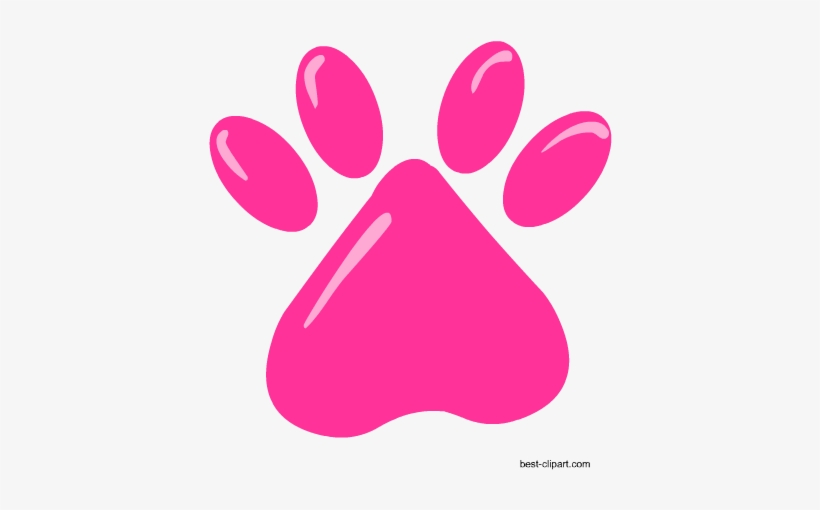Pink Paw Print Clip Art Image Free, transparent png download